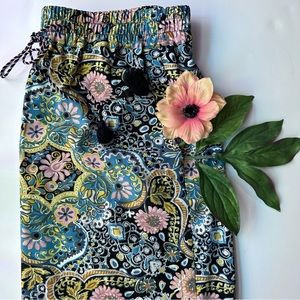 LOFT Paisley Mini Skirt w/Elastic Waist